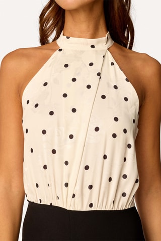 Combinaison sans manches - Écru et noir