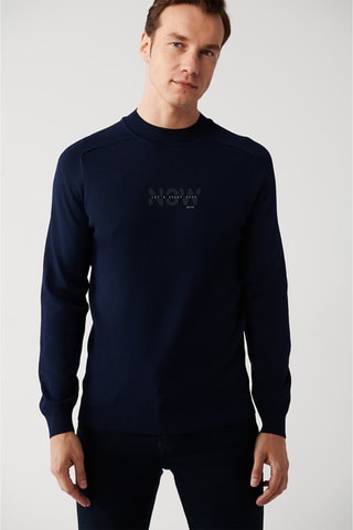 Pull regular - Bleu marine
