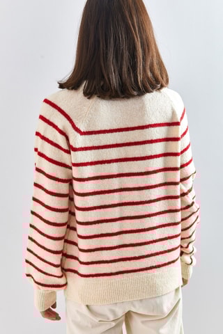 Pull - Beige et rouge