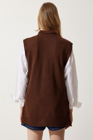 Camisola sem mangas - Castanho