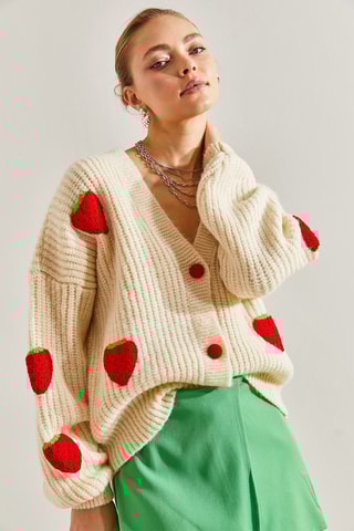 Casaco de malha - Creme