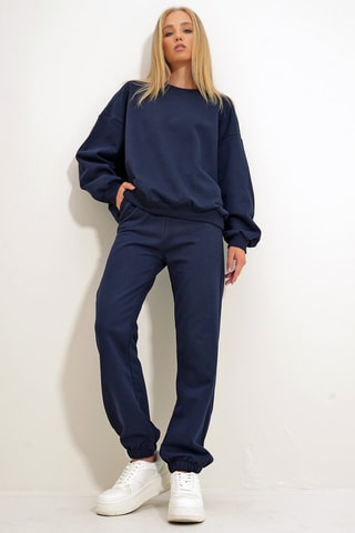 Sweat regular et pantalon de survêtement - Bleu marine