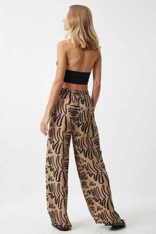 Calças palazzo - Bege-escuro