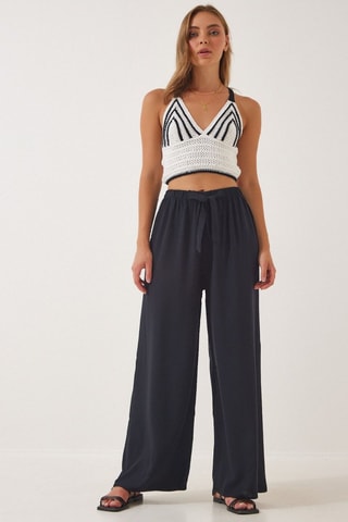 Calças palazzo - Preto