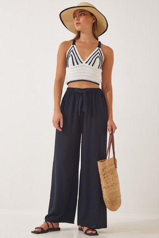 Calças palazzo - Preto