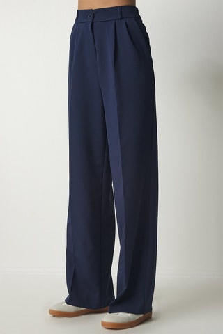 Calças palazzo - Azul-marinho