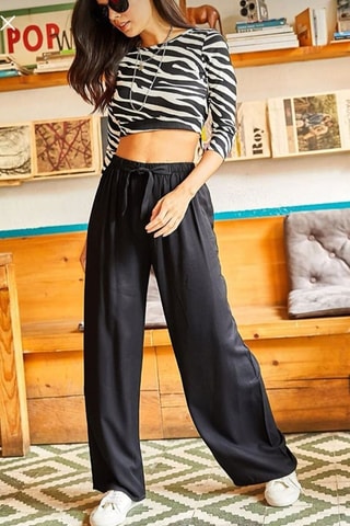 Calças palazzo - Preto