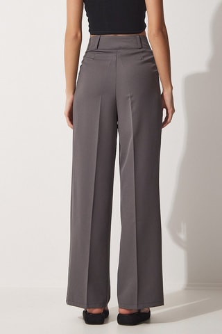 Calças wide legs - Cinzento