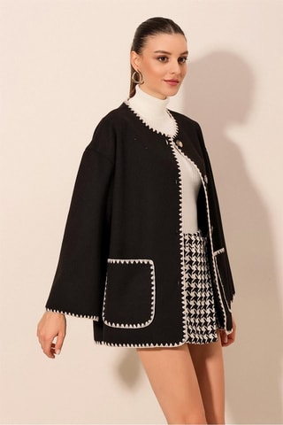 Casaco em nobuck - Preto