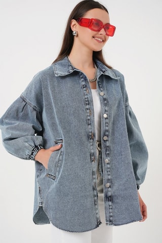 Casaco regular - Azul-ganga