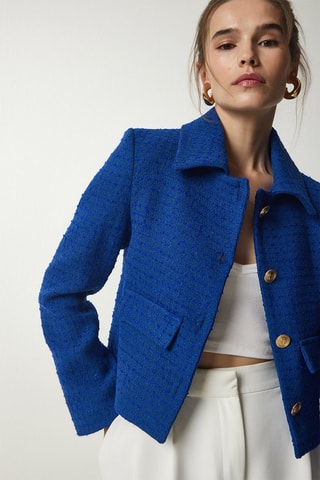 Castanho em tweed - Azul real