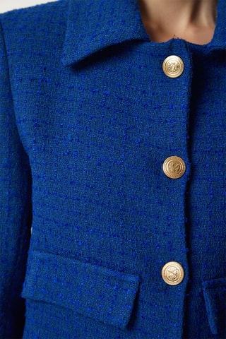 Castanho em tweed - Azul real