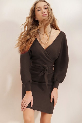 Vestido-camisola - Castanho