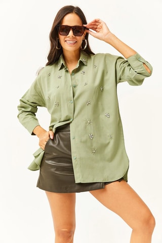 Chemisier oversize - Vert