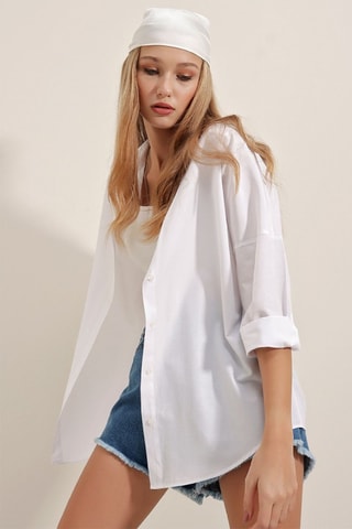 Chemisier oversize - Blanc