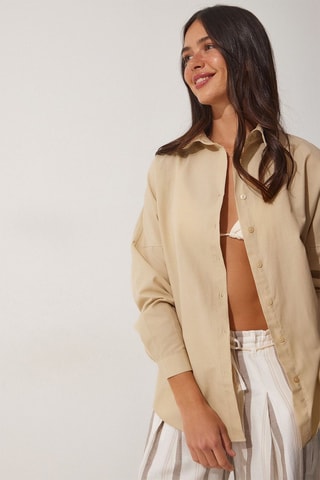 Chemisier oversize - Beige