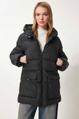 Blusão com capuz - Preto