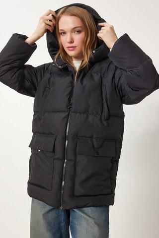 Blusão com capuz - Preto