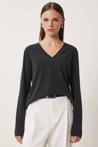 Blouse regular - Gris foncé