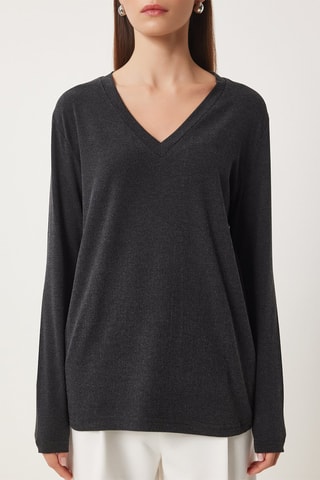 Blouse regular - Gris foncé