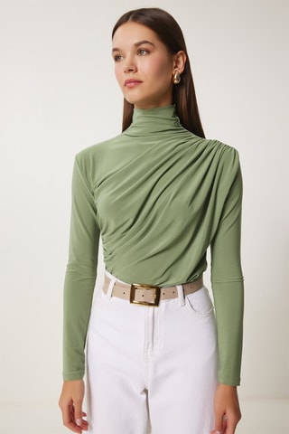 Blouse slim - Vert sauge