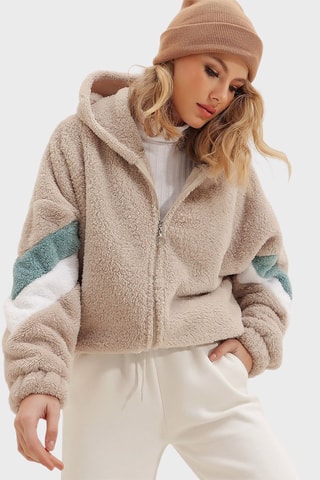 Sweat oversize à capuche - Beige