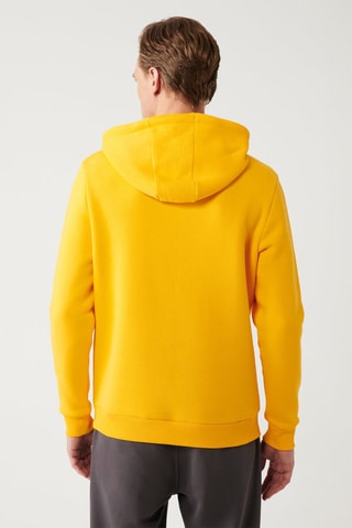 Sweat regular com capuz - Amarelo