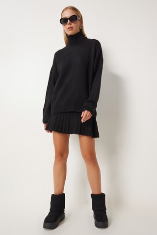 Pull et minijupe plissée - Noir