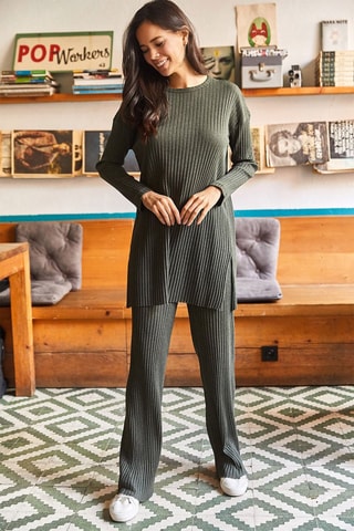 Tunique et pantalon palazzo - Kaki