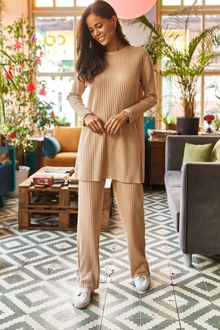 Tunique et pantalon palazzo - Beige