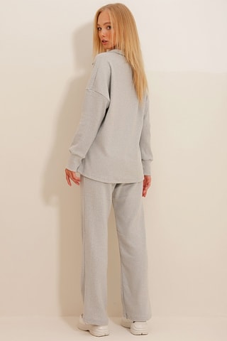 Pull et pantalon palazzo - Gris