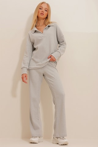 Pull et pantalon palazzo - Gris