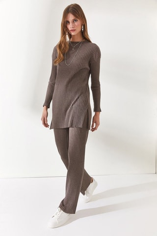 Tunique et pantalon palazzo - Taupe