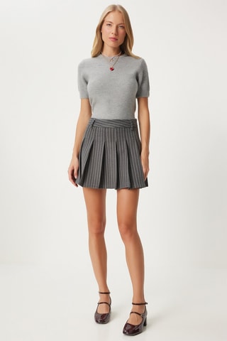 Saia plissada - Cinzento