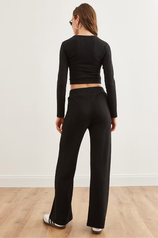 Crop top et pantalon regular - Noir