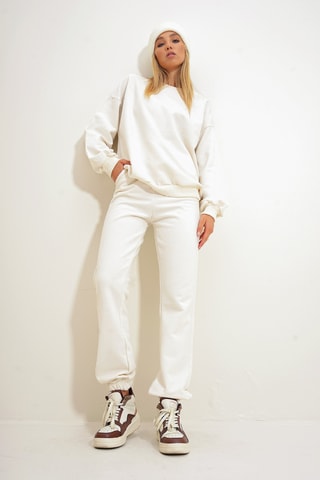 Sweat et pantalon regular - Ecru