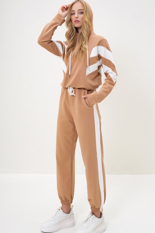 Sweat à capuche et pantalon regular - Marron clair