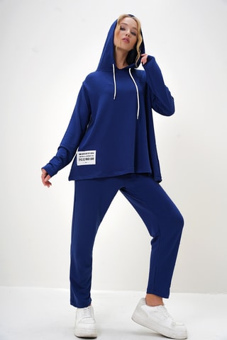 Sweat à capuche et pantalon regular - Bleu électrique