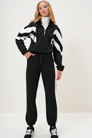 Sweat à capuche et pantalon regular - Noir