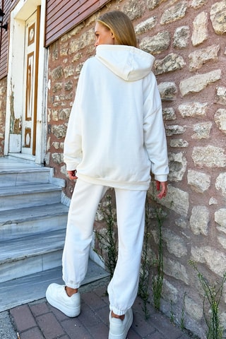 Sweat à capuche et pantalon regular - Blanc