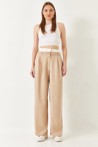 Calças loose - Bege
