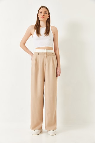 Calças loose - Bege