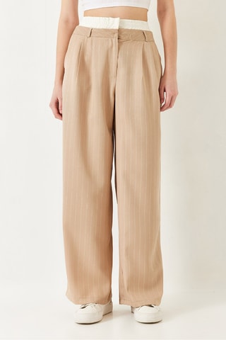 Calças loose - Bege