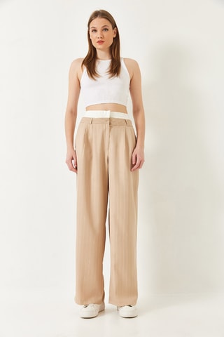 Calças loose - Bege