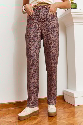 Calças regular - Castanho