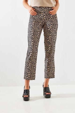 Calças regular - Bege e antracite