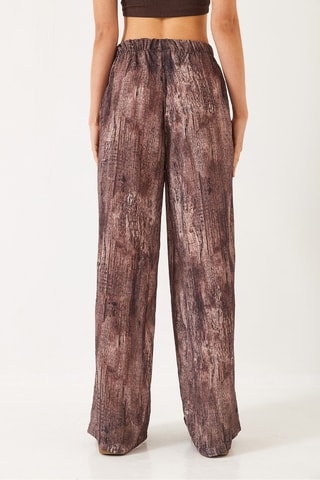Calças wide legs - Castanho