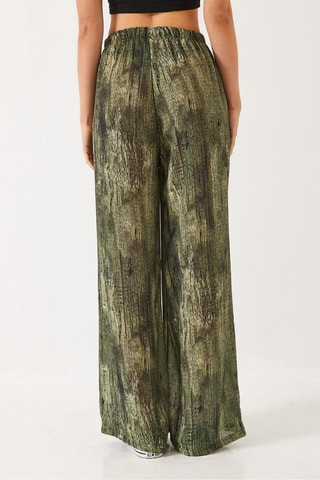 Calças wide legs - Verde-escuro