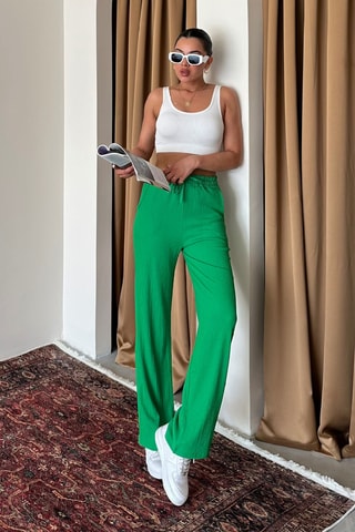 Calças regular - Verde