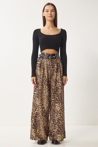 Calças - Bege e preto